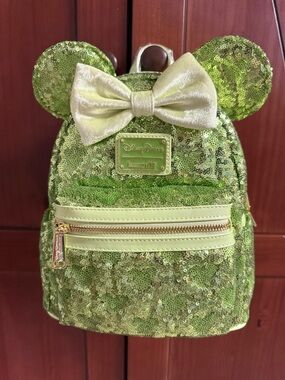 Disney loungefly Green Sequin Mini Backpack